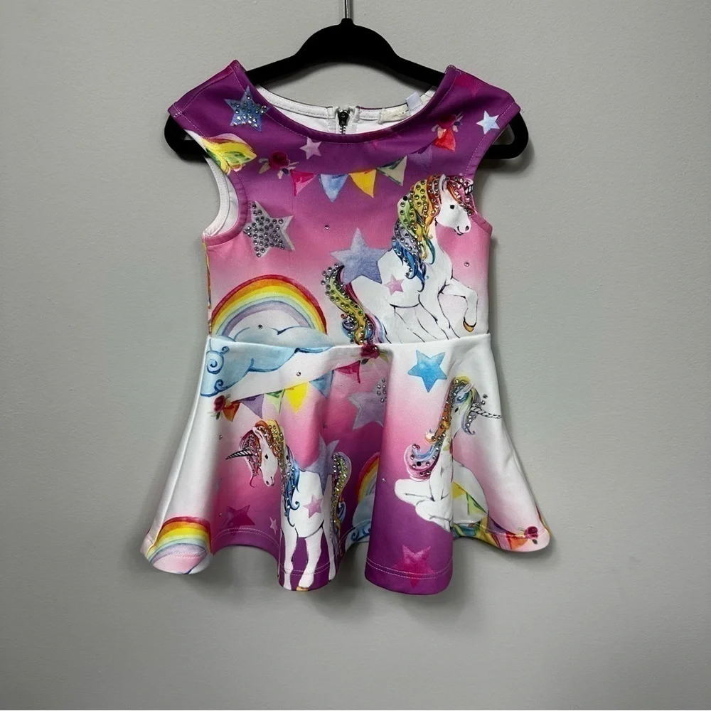 BABY Sara Pink Unicorn Dress in Size 12 months